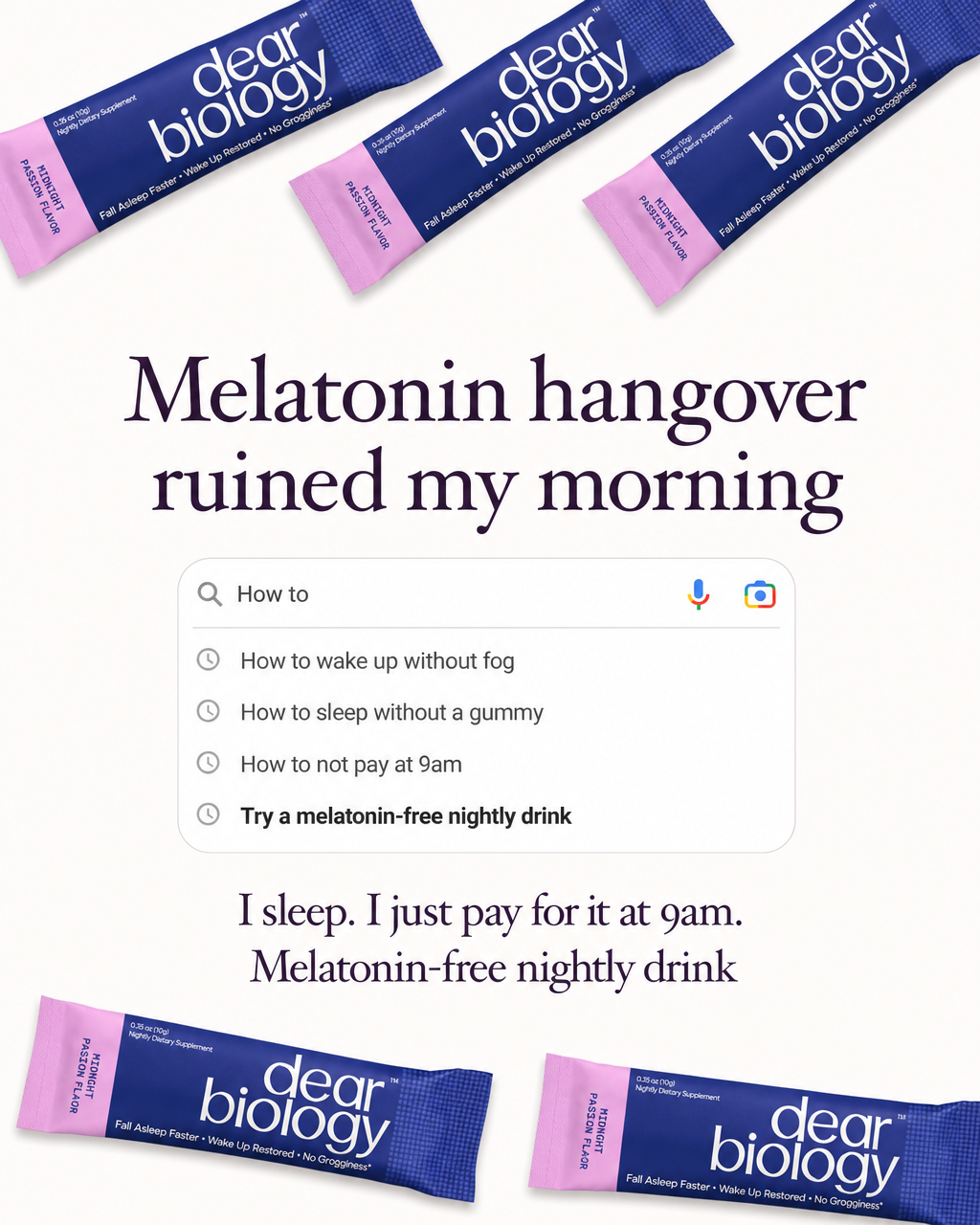 Dear Biology melatonin hangover